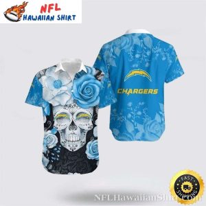 Day Of The Game – Floral Skulls Los Angeles Chargers Hawaiian Shirt