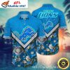 Custom Name Detroit Lions Hawaiian Shirt – Tropical Forest Edition