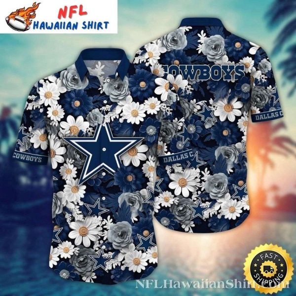 Denim Star Dallas Cowboys Hawaiian Shirt – Vintage Flower Accent