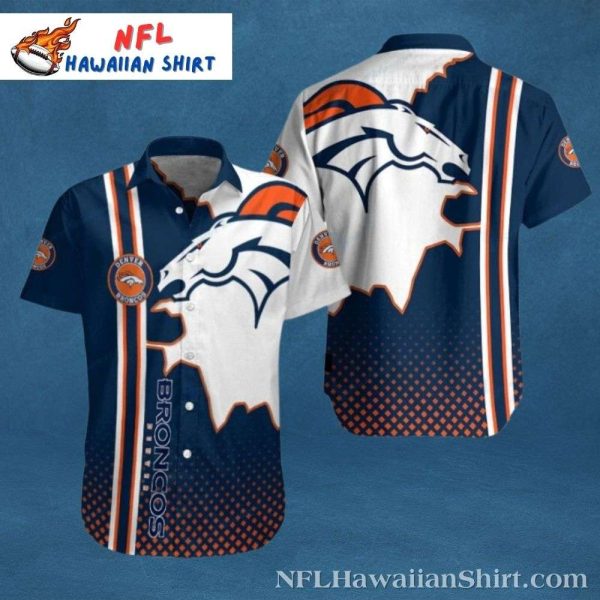 Denver Broncos Classic Crest And Dot Pattern Aloha Shirt