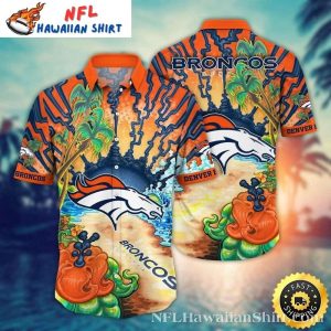 Denver Broncos Coastal Wave – Tropical Paradise Hawaiian Shirt