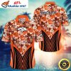 Denver Broncos Orange Sunset Stripe Hawaiian Shirt – Custom Name And Number