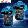 Detroit Lions Floral Contrast Blue and White Hawaiian Shirt