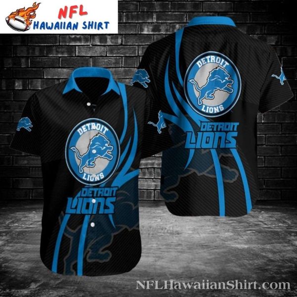 Detroit Lions Midnight Stripe Hawaiian Shirt