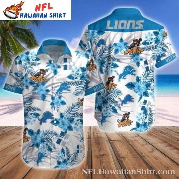 Detroit Lions Tropical Mascot Custom Hawaiian Shirt