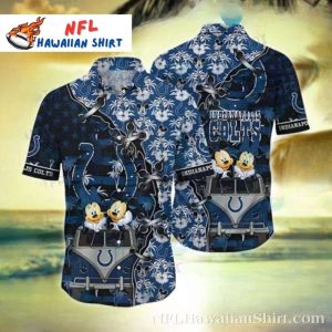 Disney Mickey Minnie Mouse Indianapolis Colts Beachfront Hawaiian Shirt