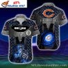 Dark Floral Stripes – Chicago Bears Hawaiian Shirt