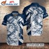 Custom Name Blue Floral Dallas Cowboys Tropical Hawaiian Shirt