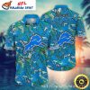 Exotic Parrot And Palm Detroit Lions Hawaiian Shirt