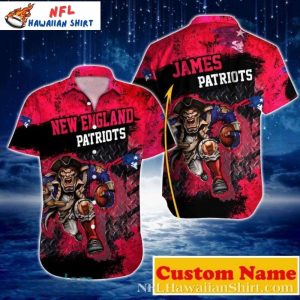 Electric Red New England Patriots Mascot – Personalized Hawaiian Patriots Shirt