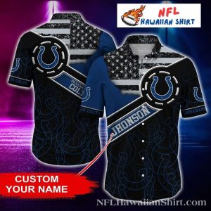 Electric Touchdown – Colts Neon Playbook Personalized Hawaiian Shirt