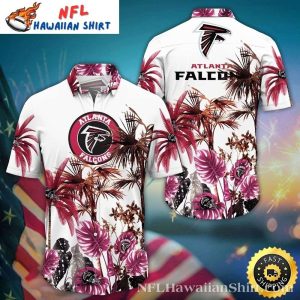 Elegant Falcons Flora Men’s Hawaiian Shirt – NFL Atlanta Falcons Tropical Design