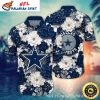 Floral Emblem Blue And White Dallas Cowboys Hawaiian Shirt