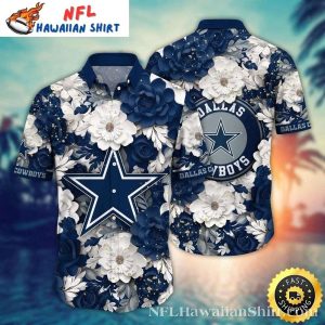 Elegant Floral Dallas Cowboys Tropical Shirt – Midnight Blossom Gala