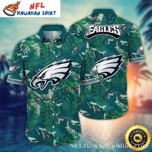 Emerald Foliage Philadelphia Eagles Emblem Hawaiian Shirt