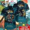 Elegant Striped Prowess – Personalized NFL Jacksonville Jaguars Hawaiian Shirt