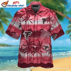 Fade To Red Atlanta Falcons Sunset Palm Men’s Hawaiian Shirt