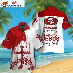 Faith And Football 49ers Niners Hawaiian Shirt – Devotional Design