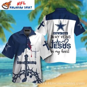 Faith And Football Cross Anchors Dallas Cowboys Tropical Shirt