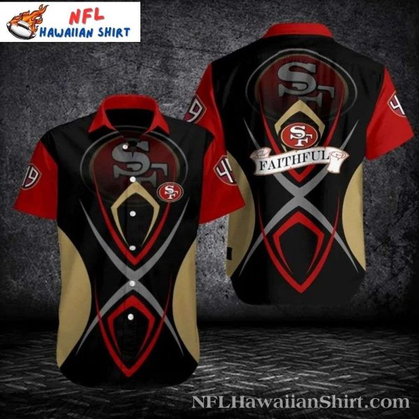 Faithful Fervor 49ers Hawaiian Shirt – Bold Emblem Design