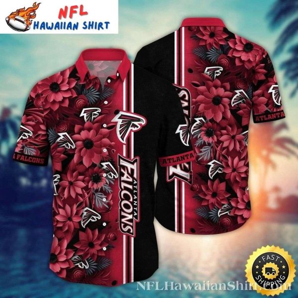 Falcon Wings In Bloom – Atlanta Falcons Floral Elegance Hawaiian Shirt