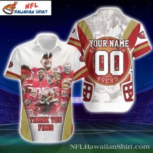 Fan Appreciation Team Collage 49ers Hawaiian Shirt – Grateful Red 49ers Aloha Tribute Top