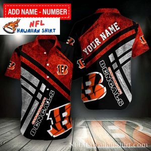 Fiery Fan Passion – Bengals Aloha Shirt With Red Lava Textures And Football Graphics