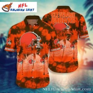 Fiery Orange Cleveland Browns Kickoff – Vibrant Sunset Hawaiian Shirt