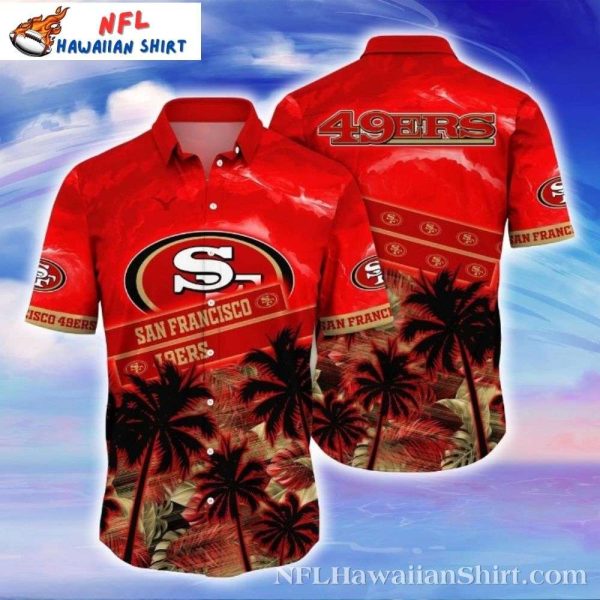 Fiery Red Palms San Francisco 49ers Hawaiian Shirt