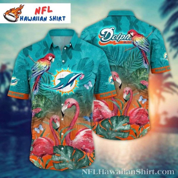 Flamingo Field Goal – Miami Dolphins Bird of Paradise Hawaiian Shirt