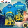 Gritty Gridiron Skull Los Angeles Chargers Customizable Hawaiian Shirt