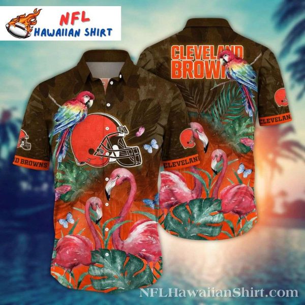Flamingo Touchdown Cleveland Hawaiian Shirt – Browns Tropical Football Flair