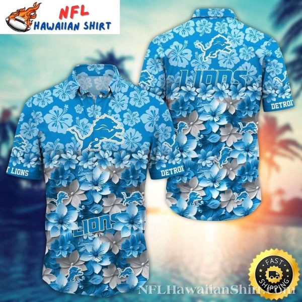 Floral Blue Detroit Lions Blossom Hawaiian Shirt