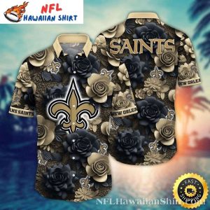 Floral Elegance New Orleans Saints Hawaiian Shirt