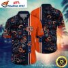 Floral Midnight Navy – Chicago Bears Hawaiian Shirt Mens