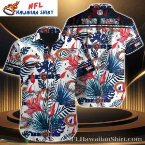 Floral Fantasy Chicago Bears Hawaiian Shirt – Tropical Botanical Edition