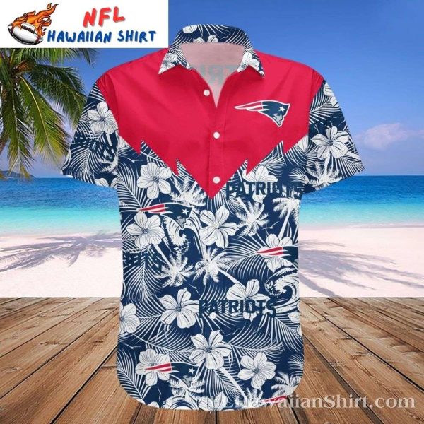Floral Field Red And Blue New England Patriots Hawaiian Shirt – Hibiscus Huddle Aloha Spirit