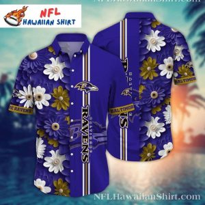Floral Flight – Baltimore Ravens Patterned Hawaiian Shirt