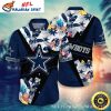 Marble Star Impact White And Navy Cowboys Aloha Shirt