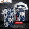 Floral Night Dallas Cowboys Hawaiian – Tropical Monochrome Elegance