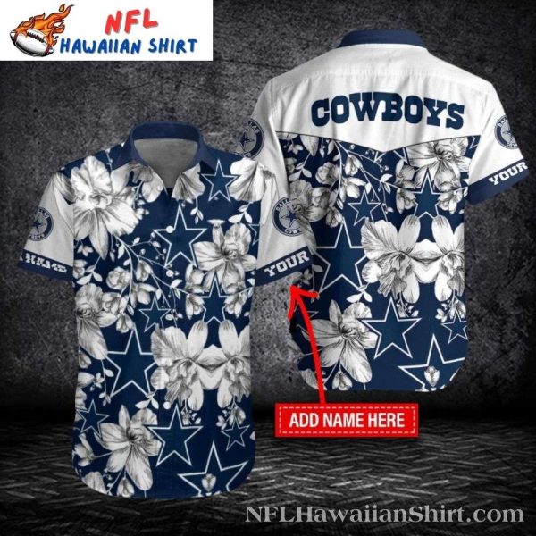 Floral Starry Night Dallas Cowboys Custom Name Aloha Shirt