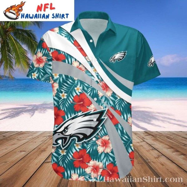 Floral Stripe Philadelphia Eagles Hawaiian Aloha Shirt