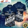 Fan-Favorite Navy And White Dallas Cowboys Hawaiian Pattern Shirt