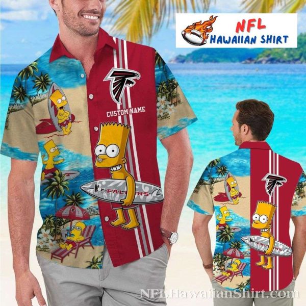 Funny Bart Simpson By The Beach Atlanta Falcons Hawaiian Shirt