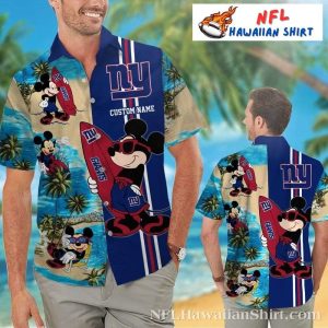 Funny Beachside Mickey Graphic New York Giants Hawaiian Shirt