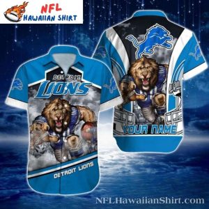 Galactic Lion Customizable Detroit Lions Aloha Shirt