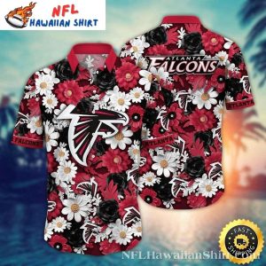 Garden Game Day – Atlanta Falcons White And Red Floral Hawaiian Shirt