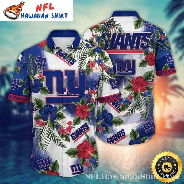 Giants Gridiron Luau Hawaiian Shirt – NY Fan Festive Floral Statement