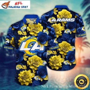 Golden Hour LA Rams Hawaiian Shirt – Luminous Bloom Edition