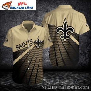 Golden Hour New Orleans Saints Striped Hawaiian Shirt
